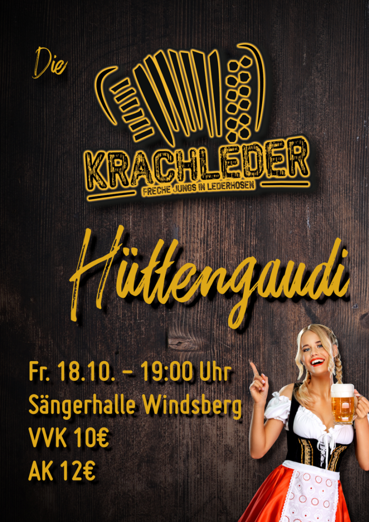 Plakat Hüttengaudi Krachleder 2019 in Windsberg